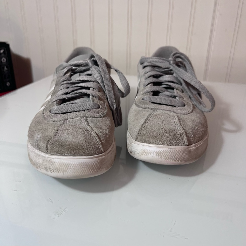 Adidas Women’s Grey Suede Court Sneakers Size 8.5 - Low Top Sporty VL Court 3.0 - Picture 4 of 10